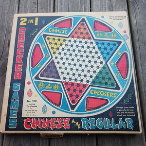Vintage Ohio Art Chinese Checkers Metal Tin Board Game